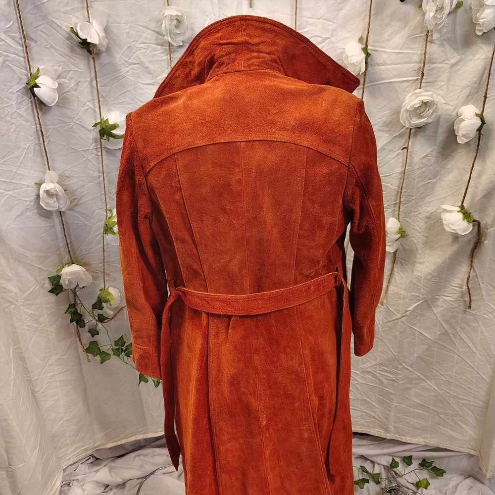 Women's Orange Suede Coat